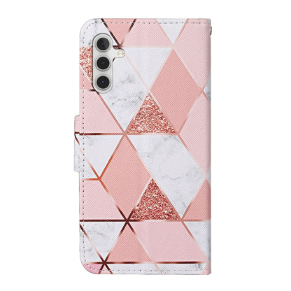 For Samsung Galaxy S25+ 5G Colored Drawing Pattern Leather Phone Case(Marble) by buy2fix
