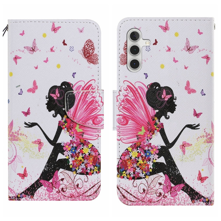 For Samsung Galaxy S25+ 5G Colored Drawing Pattern Leather Phone Case(Dancing Girl) by buy2fix