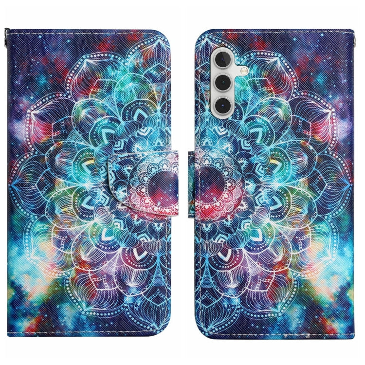 For Samsung Galaxy S25+ 5G Colored Drawing Pattern Leather Phone Case(Star Mandala) by buy2fix