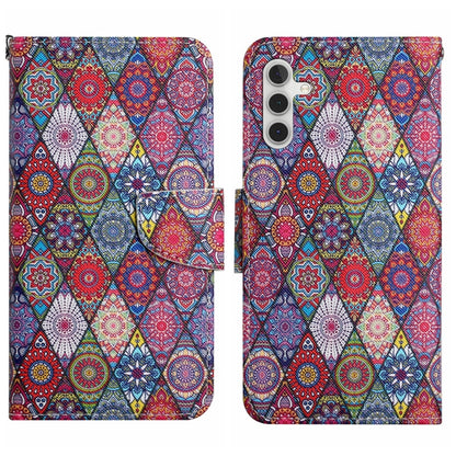 For Samsung Galaxy S25+ 5G Colored Drawing Pattern Leather Phone Case(Diamond Kaleidoscope) by buy2fix