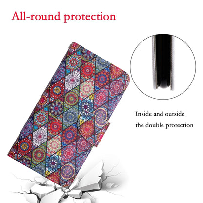 For Samsung Galaxy S25+ 5G Colored Drawing Pattern Leather Phone Case(Diamond Kaleidoscope) by buy2fix