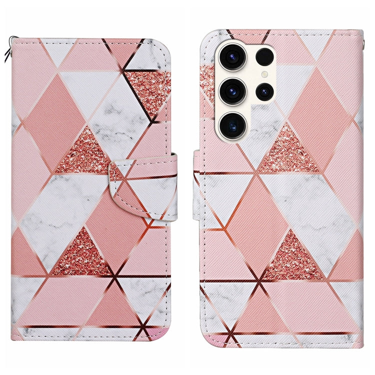 For Samsung Galaxy S25 Ultra 5G Colored Drawing Pattern Leather Phone Case(Marble) by buy2fix