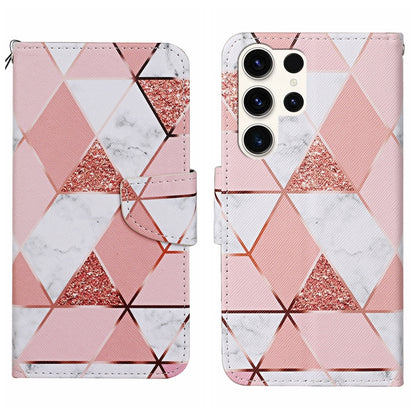 For Samsung Galaxy S25 Ultra 5G Colored Drawing Pattern Leather Phone Case(Marble) by buy2fix