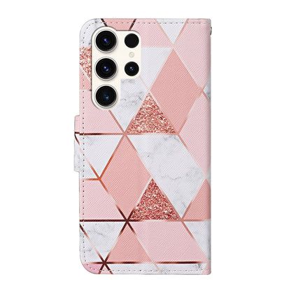 For Samsung Galaxy S25 Ultra 5G Colored Drawing Pattern Leather Phone Case(Marble) by buy2fix