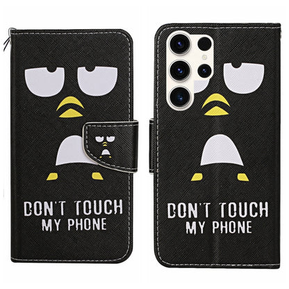 For Samsung Galaxy S25 Ultra 5G Colored Drawing Pattern Leather Phone Case(Penguin) by buy2fix