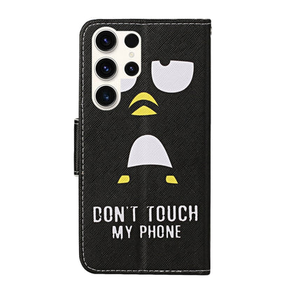 For Samsung Galaxy S25 Ultra 5G Colored Drawing Pattern Leather Phone Case(Penguin) by buy2fix