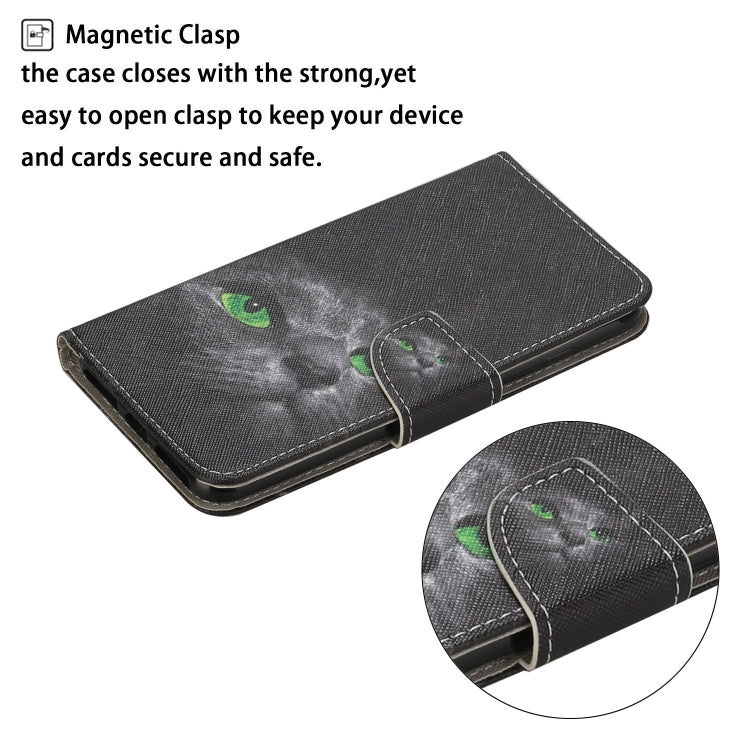 For Samsung Galaxy S25 Ultra 5G Colored Drawing Pattern Leather Phone Case(Black Cat) by buy2fix