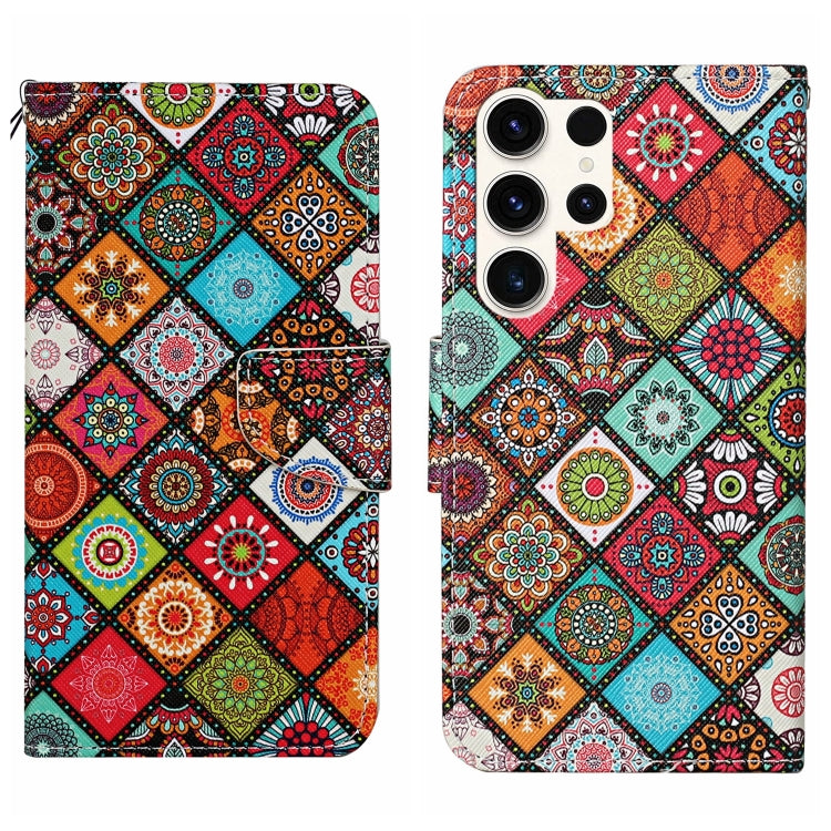 For Samsung Galaxy S25 Ultra 5G Colored Drawing Pattern Leather Phone Case(Ethnic Style) by buy2fix