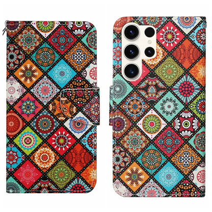 For Samsung Galaxy S25 Ultra 5G Colored Drawing Pattern Leather Phone Case(Ethnic Style) by buy2fix