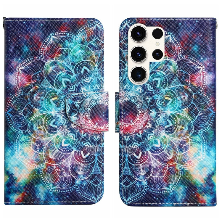 For Samsung Galaxy S25 Ultra 5G Colored Drawing Pattern Leather Phone Case(Star Mandala) by buy2fix