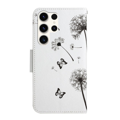 For Samsung Galaxy S25 Ultra 5G Colored Drawing Pattern Leather Phone Case(Dandelion) by buy2fix