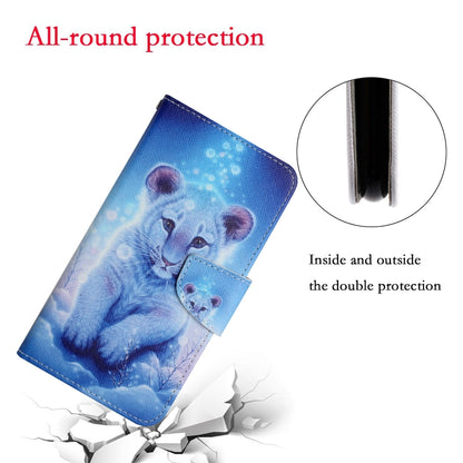 For Samsung Galaxy S25 Ultra 5G Colored Drawing Pattern Leather Phone Case(Little Leopard) by buy2fix