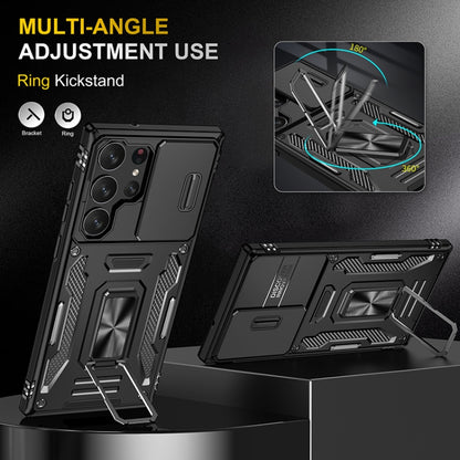 For Samsung Galaxy S25 Ultra 5G Armor PC Hybrid TPU Camera Shield Phone Case(Black) by buy2fix