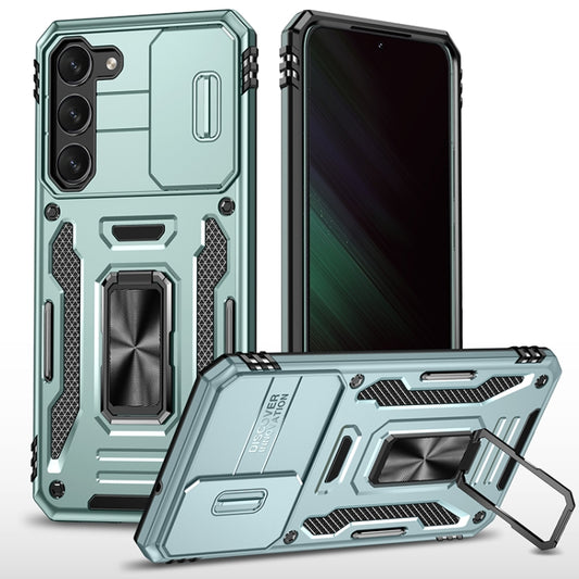 For Samsung Galaxy S25+ 5G Armor PC Hybrid TPU Camera Shield Phone Case(Alpine Green) by buy2fix