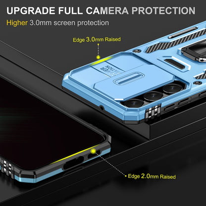 For Samsung Galaxy S25+ 5G Armor PC Hybrid TPU Camera Shield Phone Case(Light Blue) by buy2fix