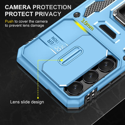 For Samsung Galaxy S25+ 5G Armor PC Hybrid TPU Camera Shield Phone Case(Light Blue) by buy2fix