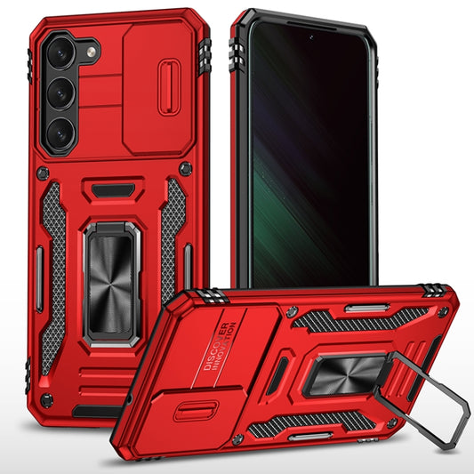 For Samsung Galaxy S25+ 5G Armor PC Hybrid TPU Camera Shield Phone Case(Red) by buy2fix