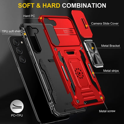 For Samsung Galaxy S25+ 5G Armor PC Hybrid TPU Camera Shield Phone Case(Red) by buy2fix