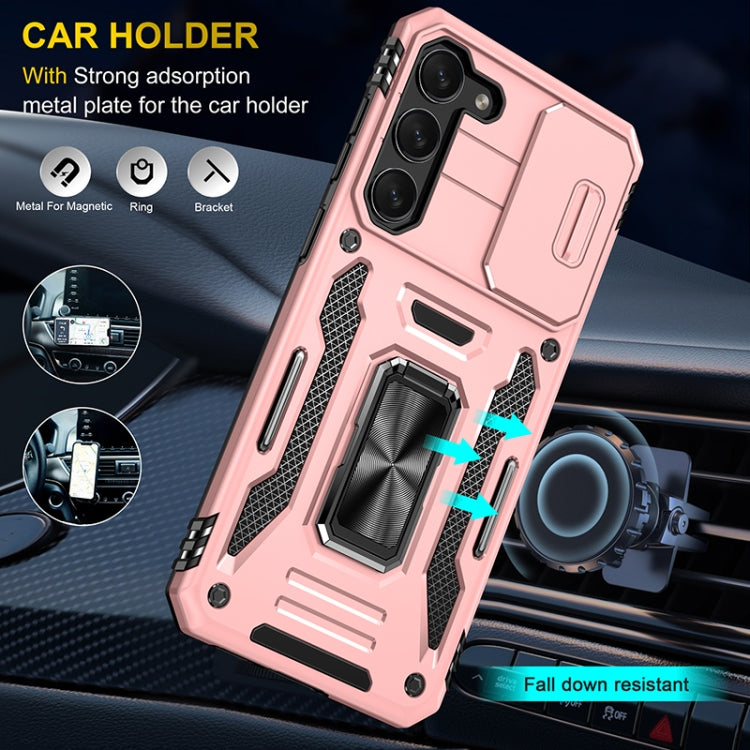 For Samsung Galaxy S25+ 5G Armor PC Hybrid TPU Camera Shield Phone Case(Rose Gold) by buy2fix