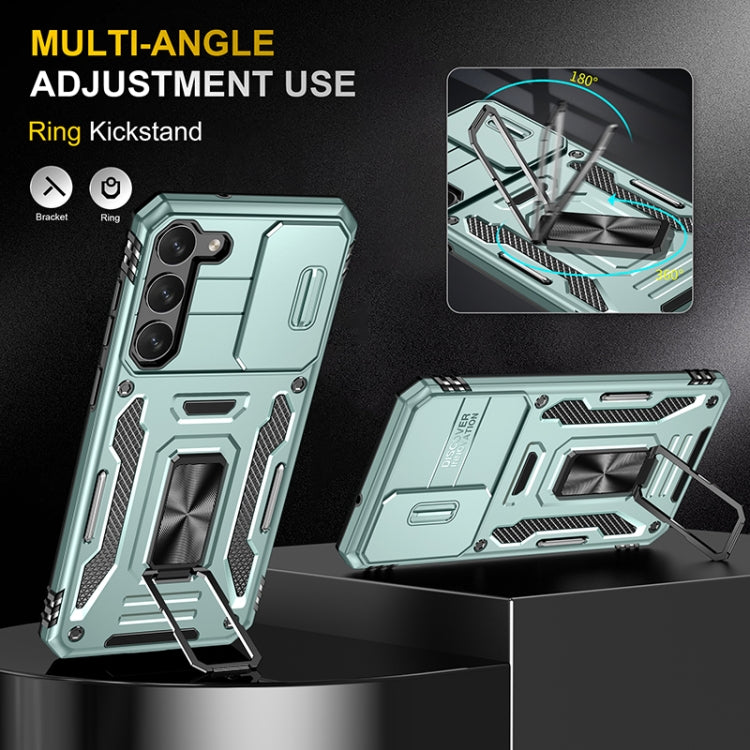 For Samsung Galaxy S25 5G Armor PC Hybrid TPU Camera Shield Phone Case(Alpine Green) by buy2fix