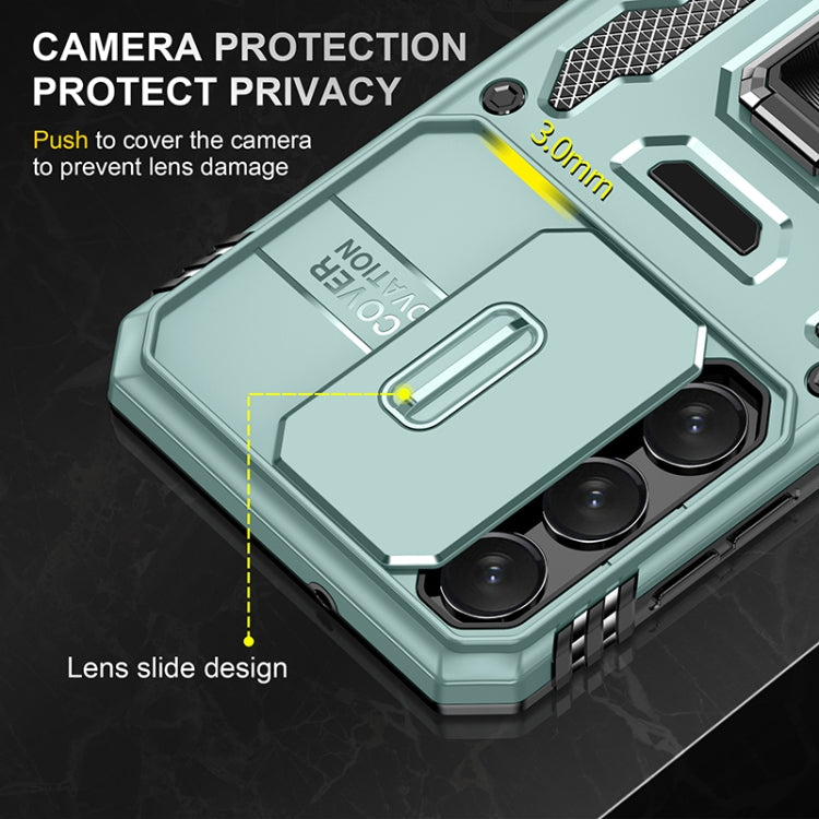 For Samsung Galaxy S25 5G Armor PC Hybrid TPU Camera Shield Phone Case(Alpine Green) by buy2fix