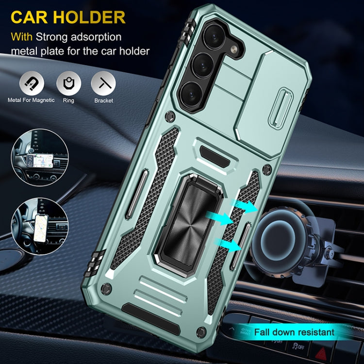 For Samsung Galaxy S25 5G Armor PC Hybrid TPU Camera Shield Phone Case(Alpine Green) by buy2fix