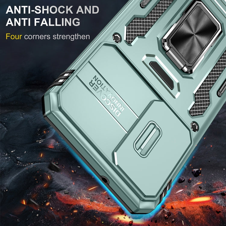 For Samsung Galaxy S25 5G Armor PC Hybrid TPU Camera Shield Phone Case(Alpine Green) by buy2fix