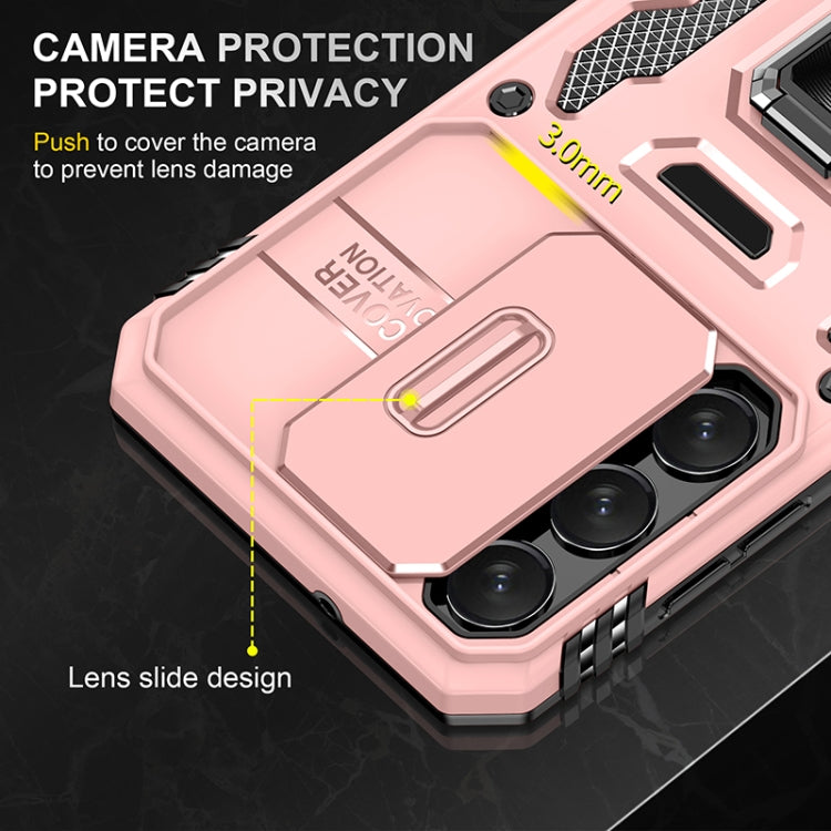 For Samsung Galaxy S25 5G Armor PC Hybrid TPU Camera Shield Phone Case(Rose Gold) by buy2fix