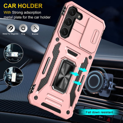 For Samsung Galaxy S25 5G Armor PC Hybrid TPU Camera Shield Phone Case(Rose Gold) by buy2fix