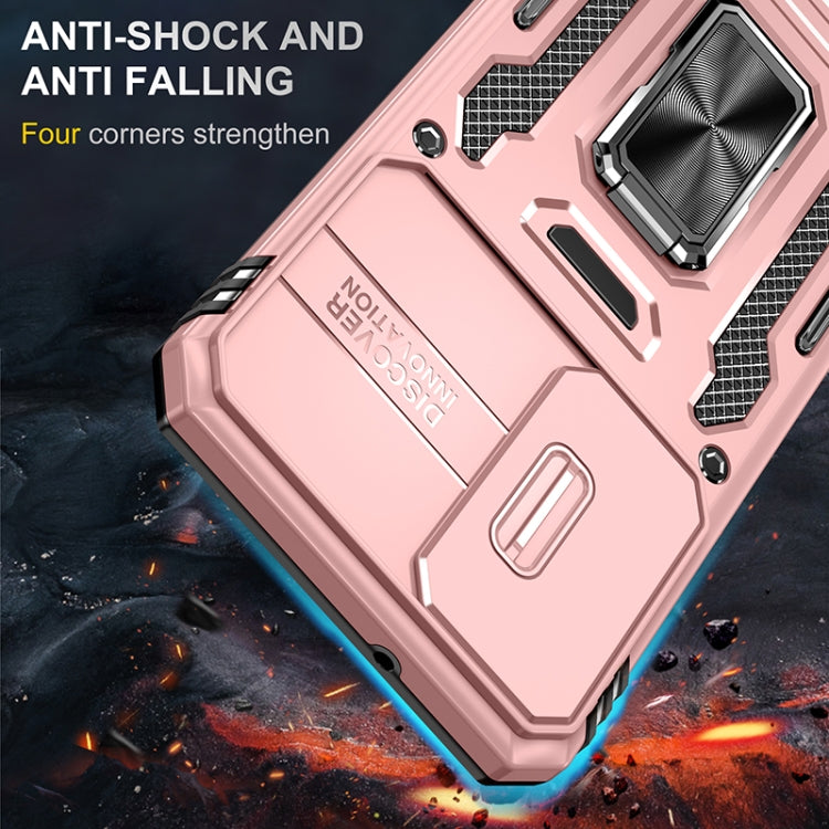 For Samsung Galaxy S25 5G Armor PC Hybrid TPU Camera Shield Phone Case(Rose Gold) by buy2fix