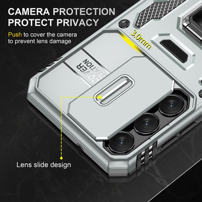 For Samsung Galaxy S25 5G Armor PC Hybrid TPU Camera Shield Phone Case(Grey) by buy2fix
