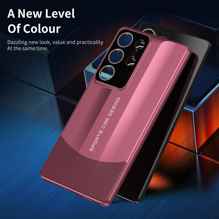 For Samsung Galaxy S25 Ultra 5G Vegetarian Leather Series Skin Feel Full Coverage Phone Case(Pink) by buy2fix