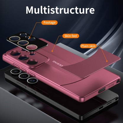 For Samsung Galaxy S25 Ultra 5G Vegetarian Leather Series Skin Feel Full Coverage Phone Case(Pink) by buy2fix