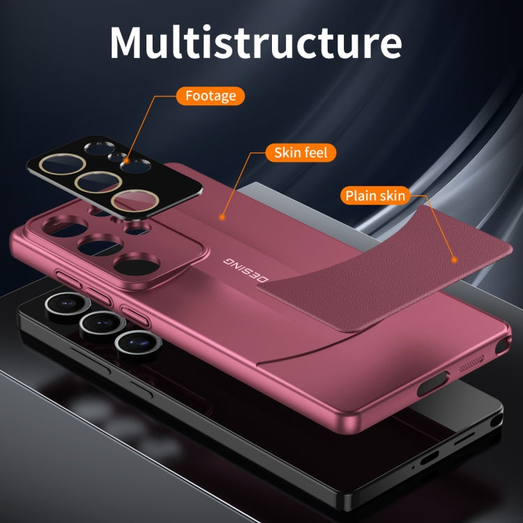 For Samsung Galaxy S25+ 5G Vegetarian Leather Series Skin Feel Full Coverage Phone Case(Pink) by buy2fix