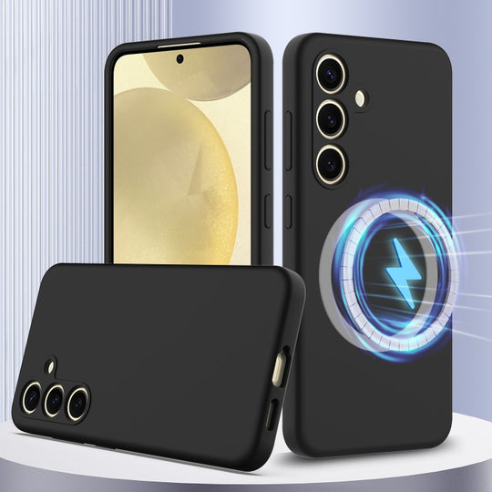 For Samsung Galaxy S24+ 5G Shockproof Silicone Magsafe Phone Case(Black)
