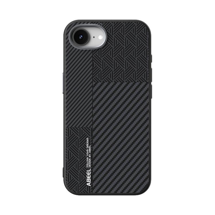 For iPhone 16e ABEEL 6D Micro Relief MagSafe Magnetic Phone Case(Carbon Fiber Black) - iPhone 16e Cases by buy2fix | Online Shopping UK | buy2fix