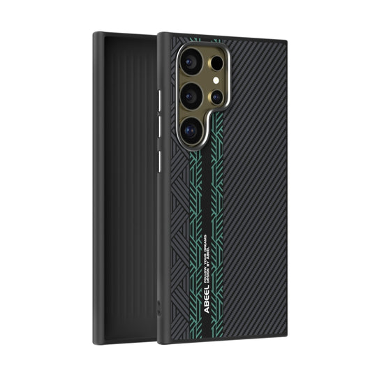 For Samsung Galaxy S24 Ultra 5G ABEEL 6D Micro Relief MagSafe Magnetic Phone Case(Green)
