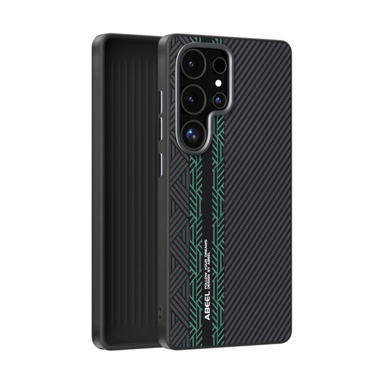 For Samsung Galaxy S25 Ultra 5G ABEEL 6D Micro Relief MagSafe Magnetic Phone Case(Green)