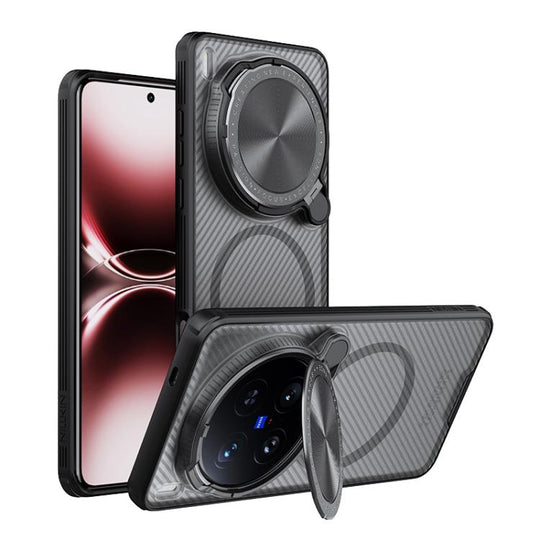 For vivo X200 Ultra NILLKIN CamShield Prop MagSafe Magnetic Translucent PC Phone Case(Black)