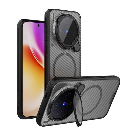 For vivo X300 NILLKIN CamShield Prop MagSafe Magnetic Translucent PC Phone Case(Black)