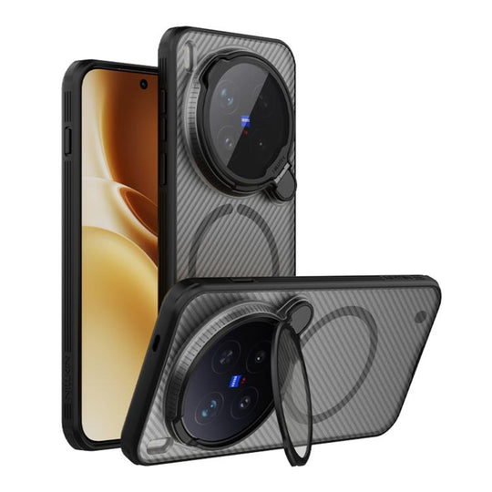 For vivo X300 Pro NILLKIN CamShield Prop MagSafe Magnetic Translucent PC Phone Case(Black)