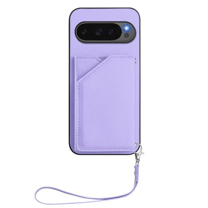 For Google Pixel 10 / 10 Pro Skin Feel Four Card Slots Phone Case with Wrist Strap(Purple) - Google Cases by buy2fix | Online Shopping UK | buy2fix