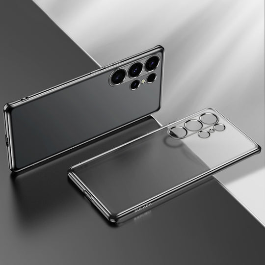 For Samsung Galaxy S25 5G SULADA Electroplating Frosted TPU Phone Case(Black)