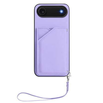 For iPhone Air Skin Feel Four Card Slots Phone Case with Wrist Strap(Purple) - iPhone Air Cases by buy2fix | Online Shopping UK | buy2fix
