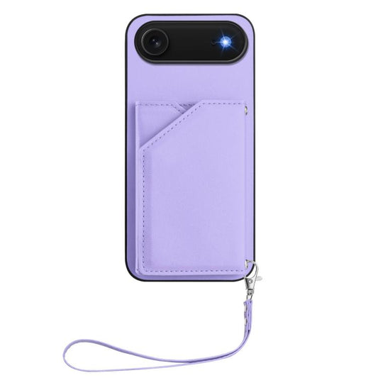 For iPhone Air Skin Feel Four Card Slots Phone Case with Wrist Strap(Purple) - iPhone Air Cases by buy2fix | Online Shopping UK | buy2fix