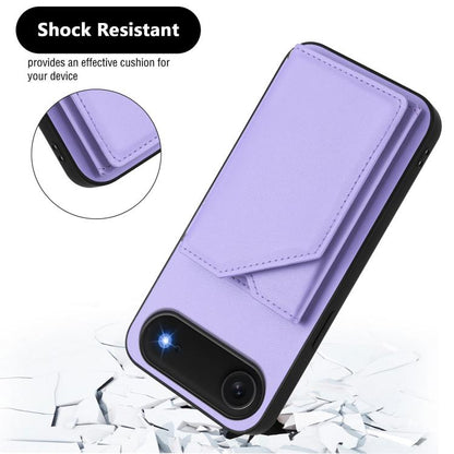 For iPhone Air Skin Feel Four Card Slots Phone Case with Wrist Strap(Purple) - iPhone Air Cases by buy2fix | Online Shopping UK | buy2fix