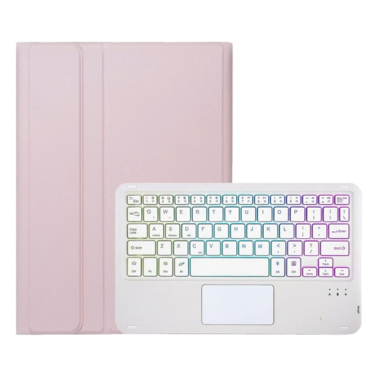For Huawei MatePad SE 10.4 AH13-AS Ultra-thin Detachable Backlight Bluetooth Keyboard Leather Tablet Case with Touchpad(Pink White) - Others Keyboard by buy2fix | Online Shopping UK | buy2fix