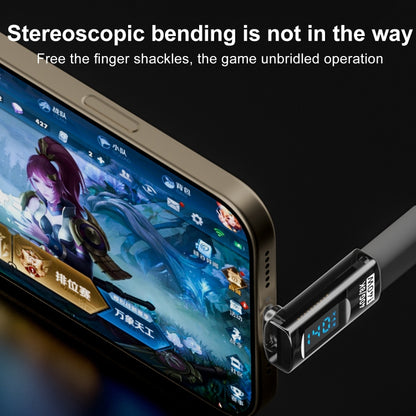 PD 140W Type-C / USB-C to Type-C / USB-C Digital Display Stereo Bend Adapter(Light Black) by buy2fix