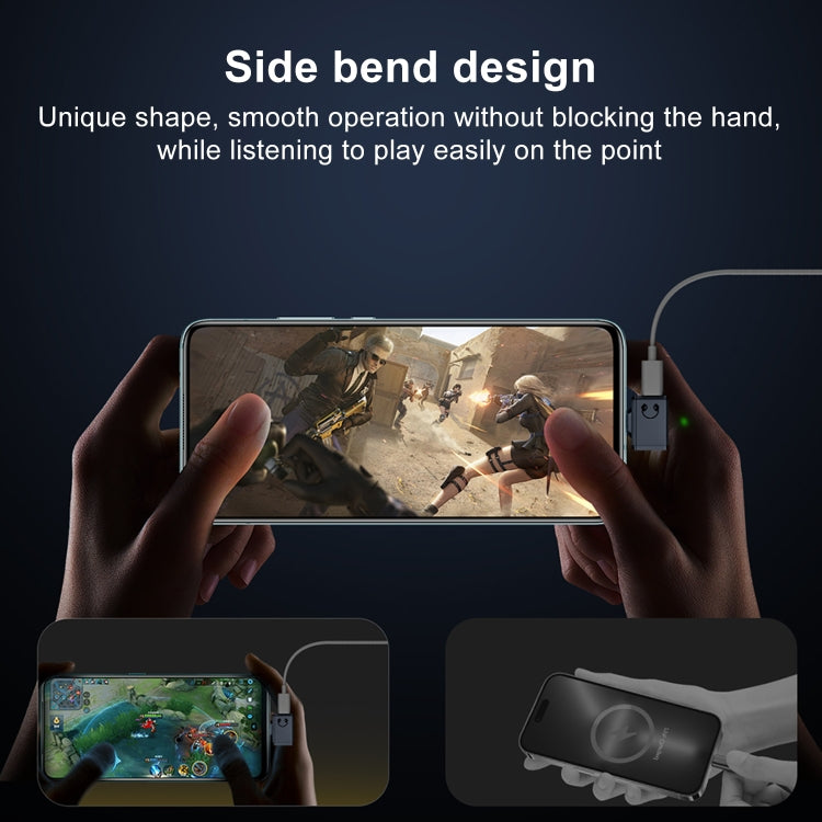 Type-C / USB-C to 8 Pin Earphone Side Bend Adapter(Grey) - Earphone Adapter by buy2fix | Online Shopping UK | buy2fix