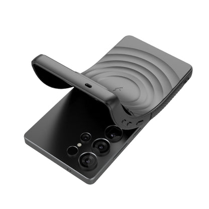 For Samsung Galaxy S25 Ultra 5G Lens Frame Bracket Corrugated MagSafe Phone Case(Black) by buy2fix